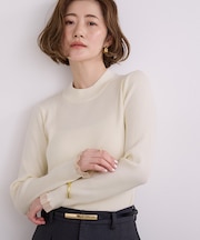 シアースリーブプチハイネックリブニット