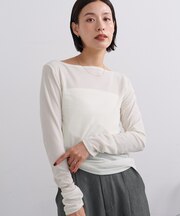 2wayボートネックベロアトップス