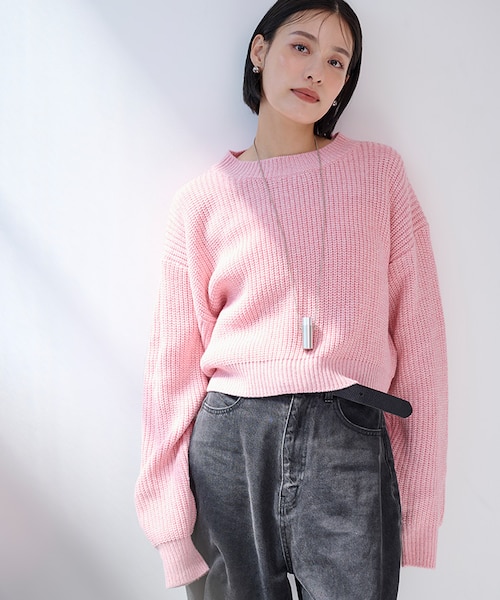 m_mefuセンソユニコ クロップドニット size40 新品 クルーネッククロップドニット｜ユアーズの通販｜&mall（アンド