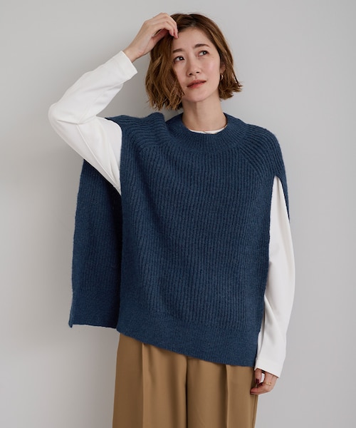 ケープベスト crewre online shop / ケープレイヤードVネックベスト