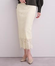 ハイウエストIラインレーススカート【メール便可／100】