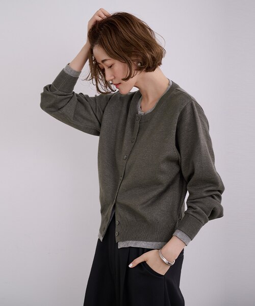 レイヤードニットカーディガン｜ユアーズの通販｜&mall（アンド