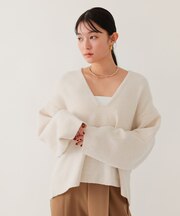 フーディーオーバーサイズニット