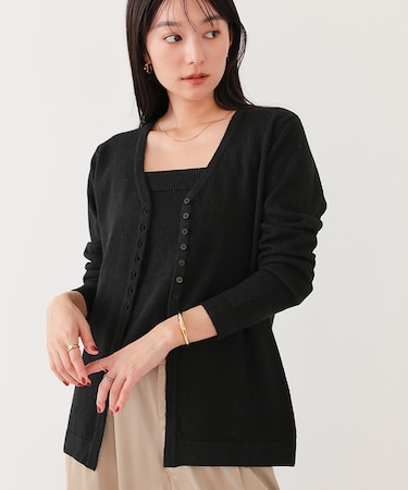 ニットカーディガン×ビスチェセット