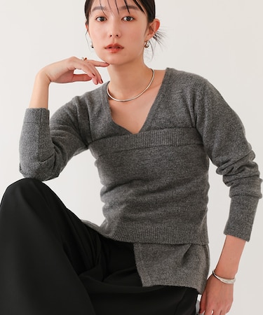 ニットカーディガン×ビスチェセット