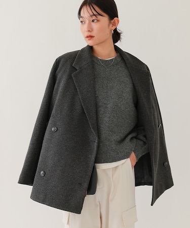ウール調ダブルジャケット