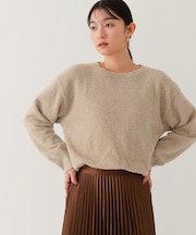 ラメシャギークルーネックニット