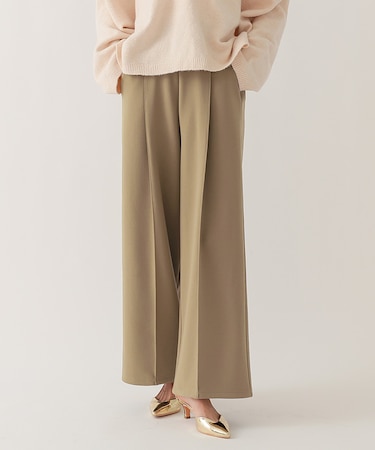 裏起毛センタープレスワイドパンツ