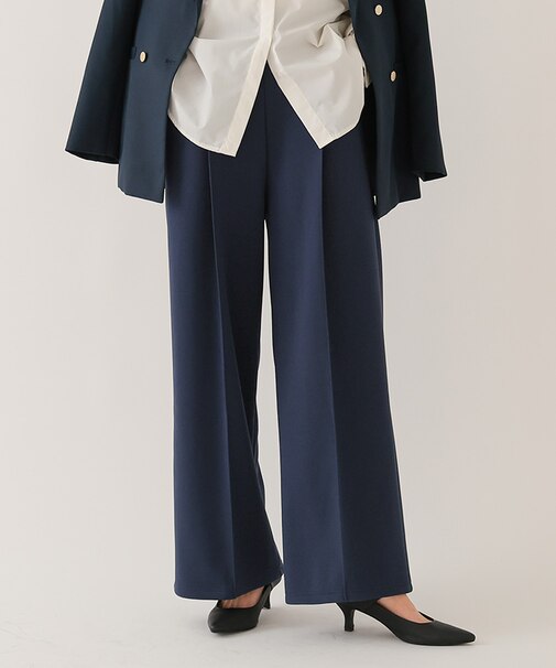 裏起毛センタープレスワイドパンツ