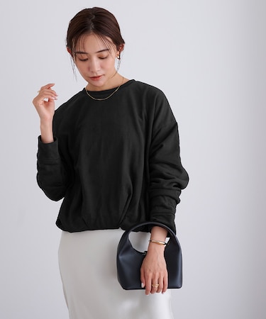 裏フリース裾バルーンスウェット