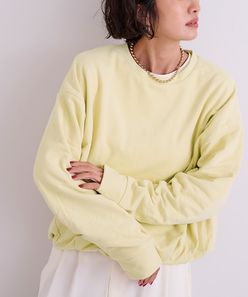 裏フリース裾バルーンスウェット