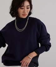 ボトルネックラウンドヘムプルオーバー