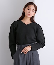 前後2wayパフスリーブニット