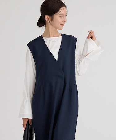 レイヤードスリーブブラウス