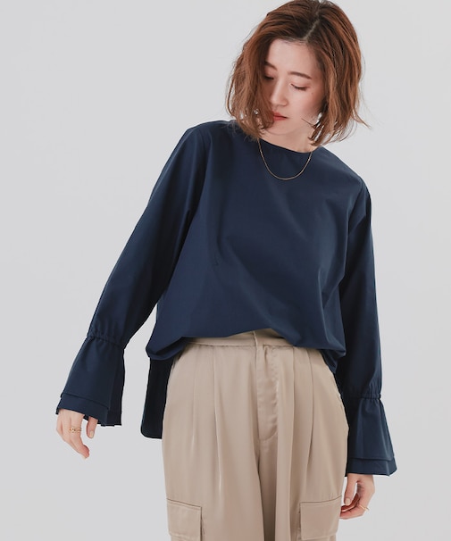 レイヤードスリーブブラウス