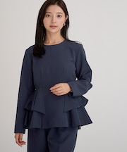 フリルペプラムブラウス