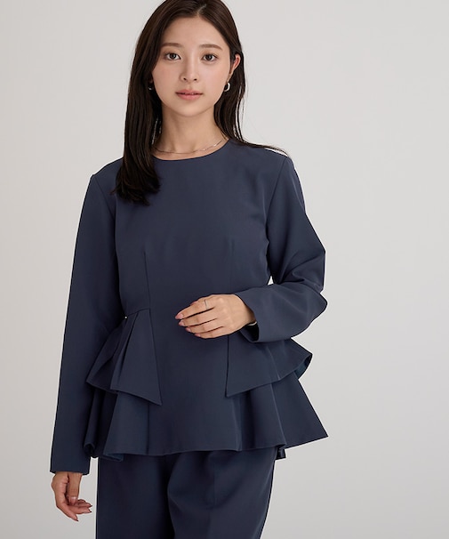 フリルペプラムブラウス