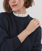 襟付きニットプルオーバー