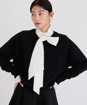 スウェットライクZIPニットカーディガン