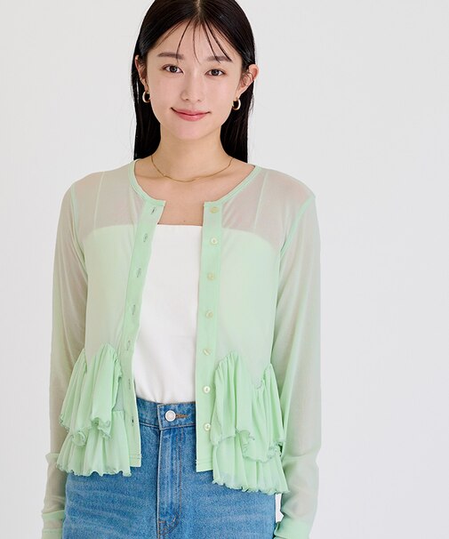 シアーペプラムカットソー