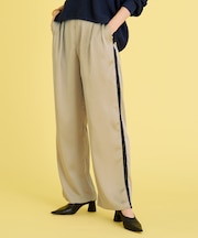 サテンラインワイドパンツ
