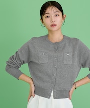胸ポケットニットカーディガン