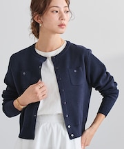 胸ポケットニットカーディガン