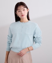 胸ポケットニットカーディガン