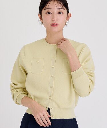 胸ポケットニットカーディガン