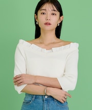 2wayフリルネックニット