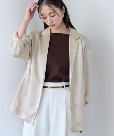 サテンテーラードジャケット