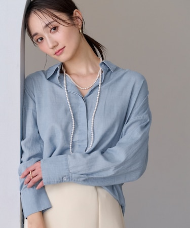 エアリーシアーコットンデニムシャツ