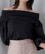 バルーンスリーブオフショルブラウス
