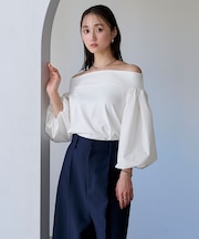 バルーンスリーブオフショルブラウス