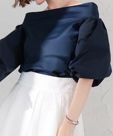 バルーンスリーブオフショルブラウス