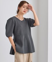 前後2wayハーフスリーブフレアニット