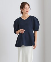 前後2wayハーフスリーブフレアニット