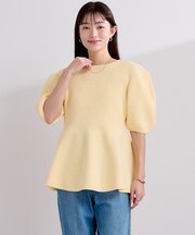 前後2wayハーフスリーブフレアニット