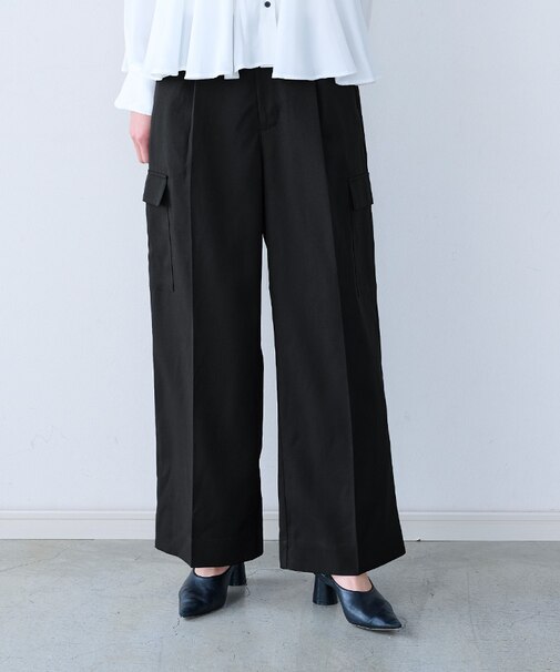センタープレスカーゴワイドパンツ