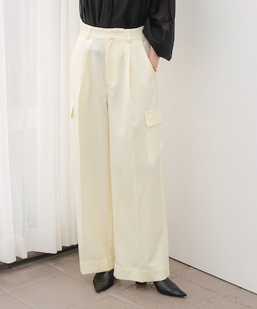 センタープレスカーゴワイドパンツ