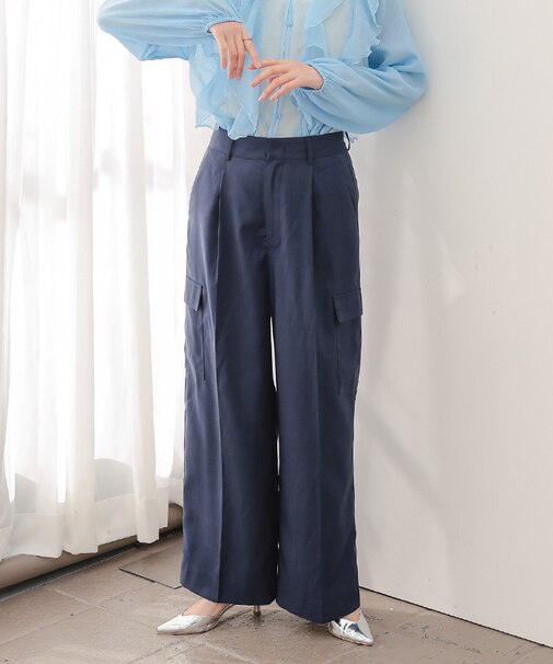 センタープレスカーゴワイドパンツ