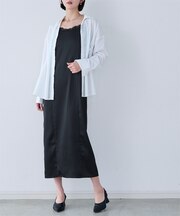 サテンレースキャミワンピース