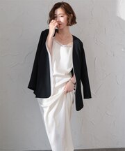 サテンレースキャミワンピース