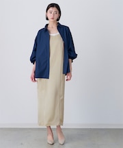 サテンレースキャミワンピース