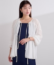 前後2wayクレープギャザーブラウス