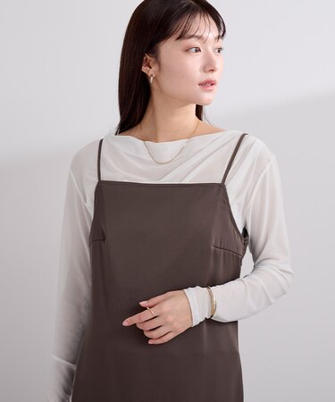 2wayシアードレープカットソー