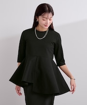 ハーフスリーブアシンメトリーフレアトップス