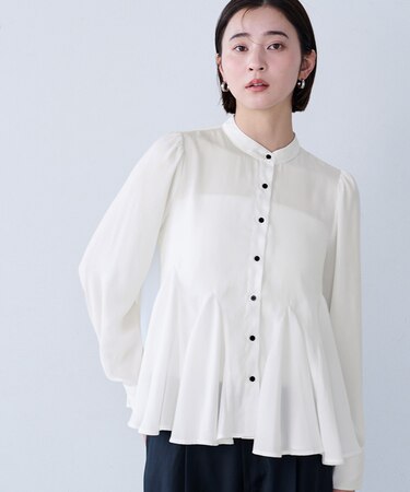 ヘムデザインフレアブラウス