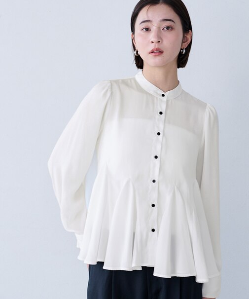 ヘムデザインフレアブラウス