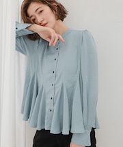 ヘムデザインフレアブラウス